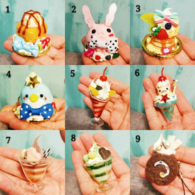 日本 仿真甜點蛋糕冰淇淋鬆餅巧克力兔子企鵝貓立體食玩吊飾掛飾擺飾裝飾玩具可愛日版正版絕版收藏