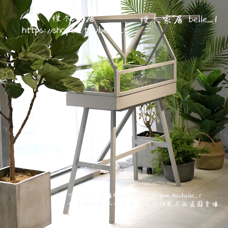 槿木家居 歐式實木玻璃花架木質陽光溫室植物保濕花房室內陽臺遮陽花園花屋 蝦皮購物