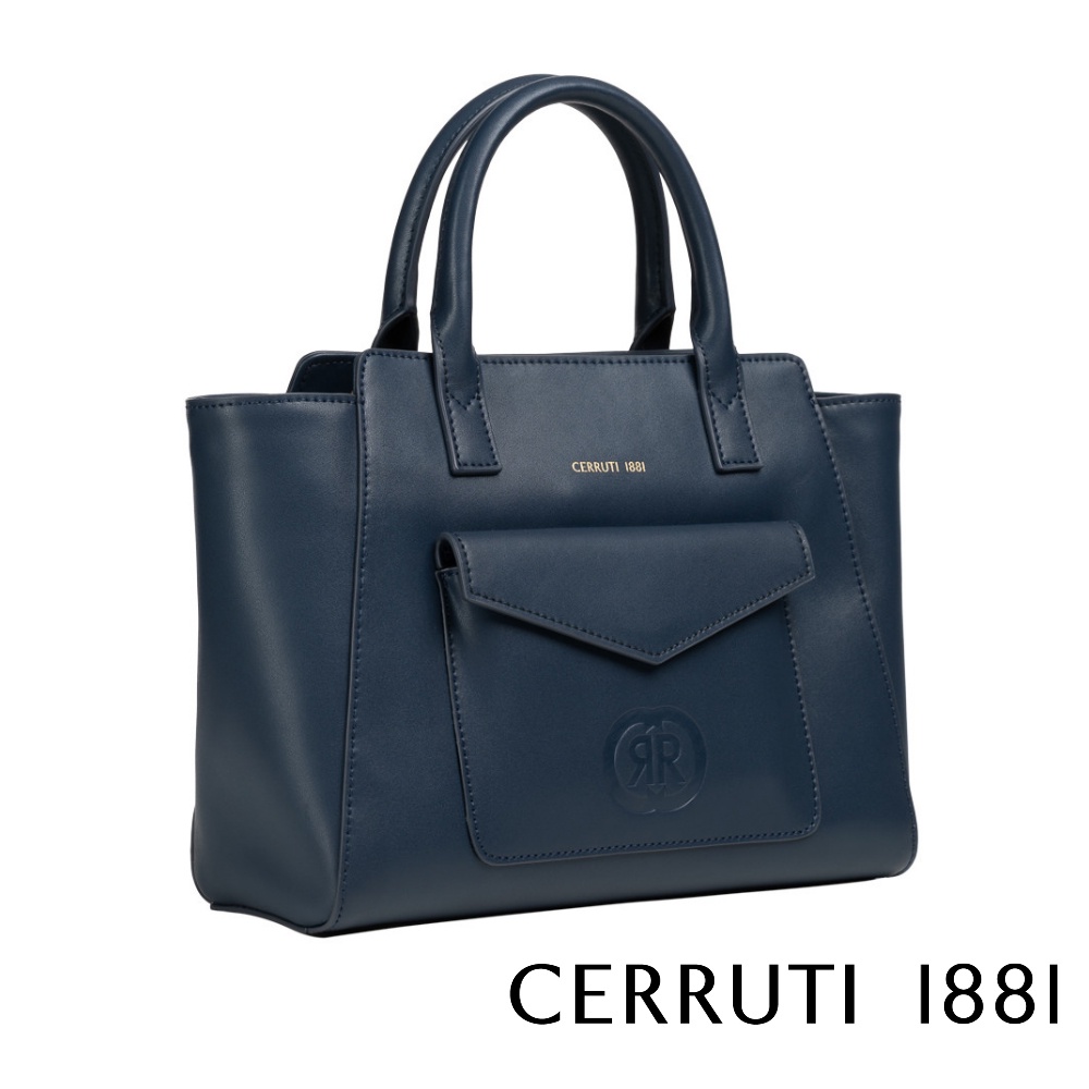 【Cerruti 1881】頂級 義大利 小牛皮 拖特包 ADELLE系列(藍色 CEBA05267M)