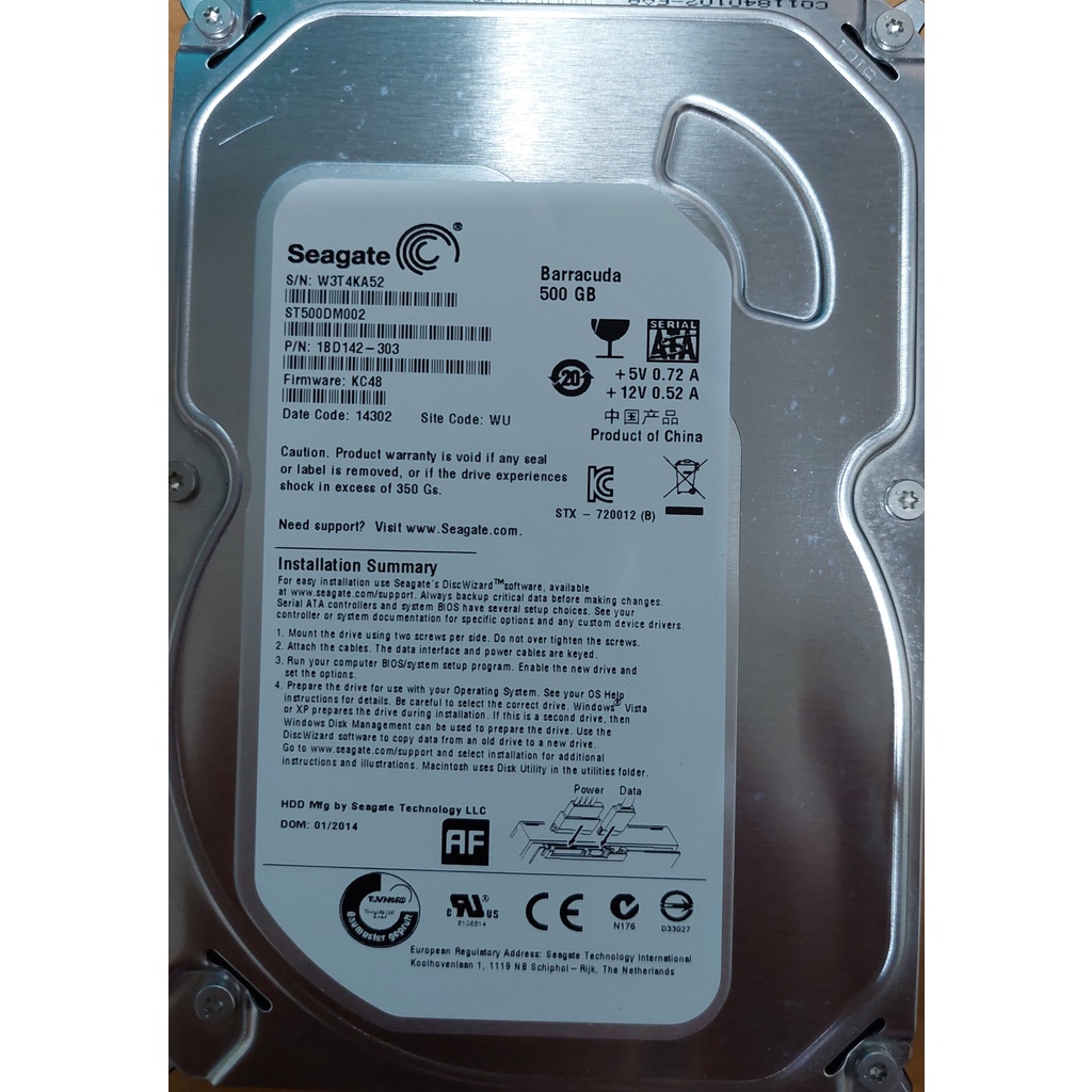 廉售 二手 希捷 Seagate Barracuda 新梭魚 3.5吋 500G 500GB SATA 硬碟