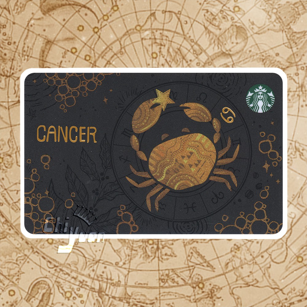 Starbucks 台灣星巴克 2021 12星座 巨蟹星座隨行卡 巨蟹座 螃蟹 星座杯 星空 12天宮