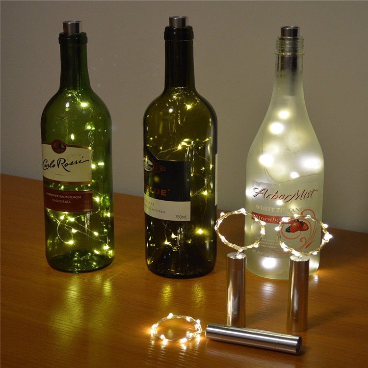 爆款發光Led紅酒瓶塞銅線燈串 15燈 聖誕派對裝飾彩燈