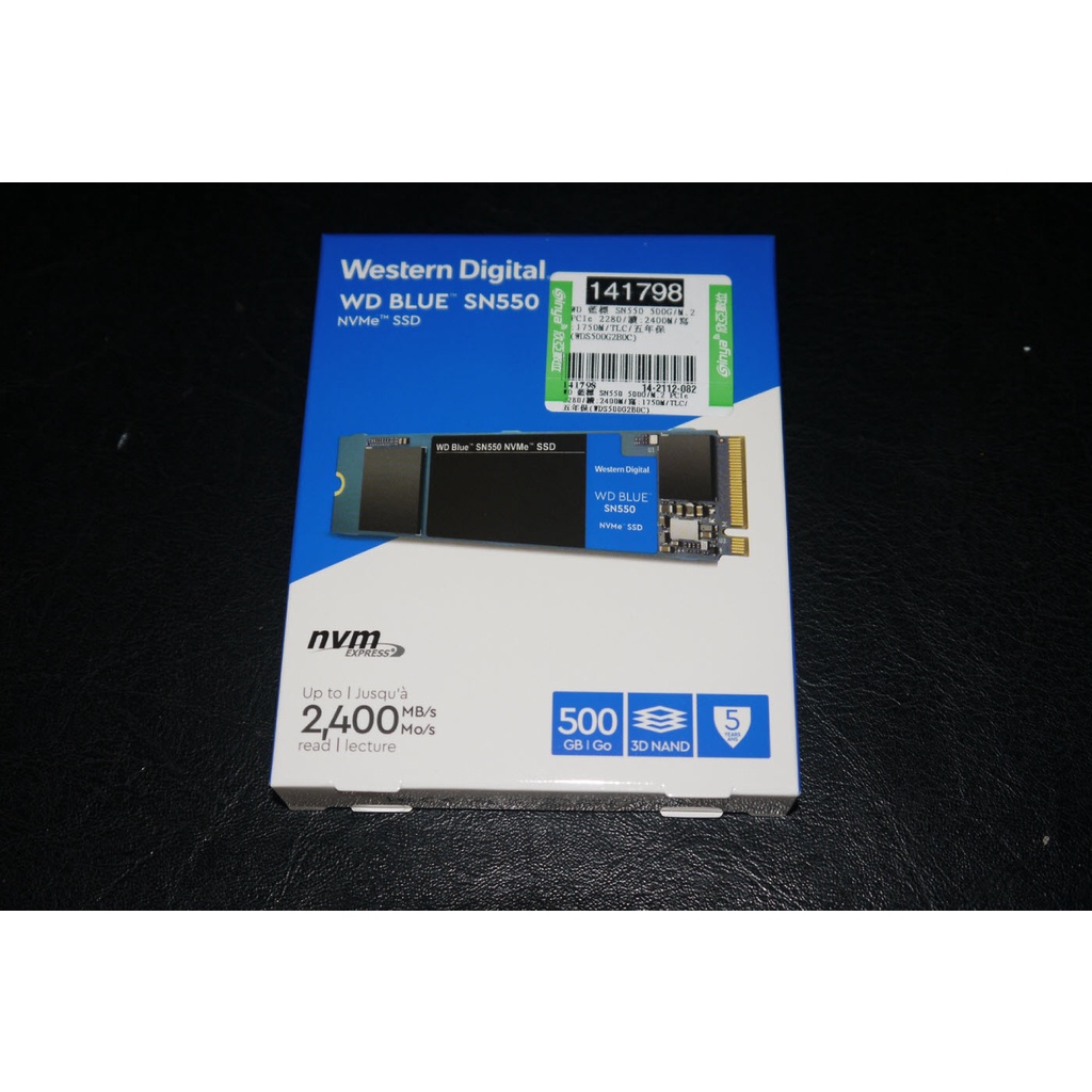 WD SN550 500GB SSD 全新未拆