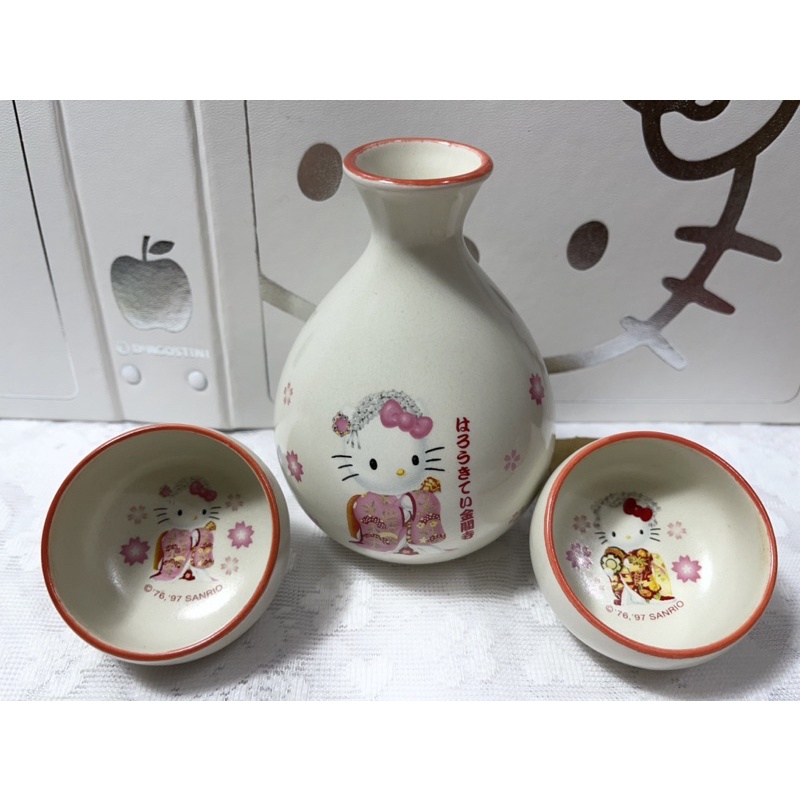 kitty 1997日本製 早期絕版 歌舞伎陶瓷清酒杯壺組🍶