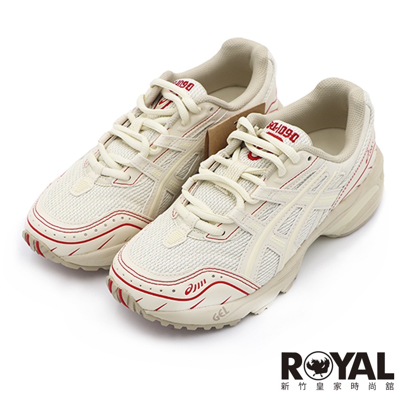 Asics 紅/米 緩震 支撐 網布 中性 運動休閒鞋 女款 NO.J1210【新竹皇家 1203A159-200】