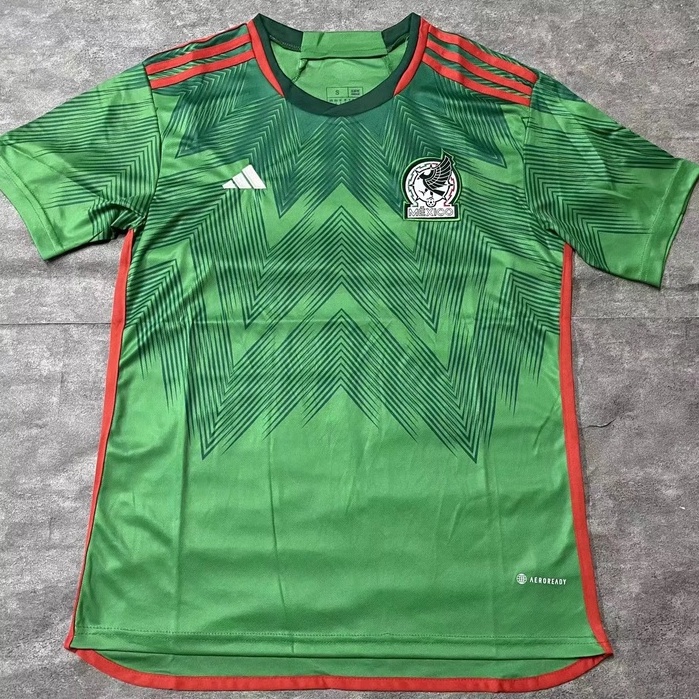 墨西哥家庭足球球衣男士綠色迷版足球襯衫 2022 世界杯