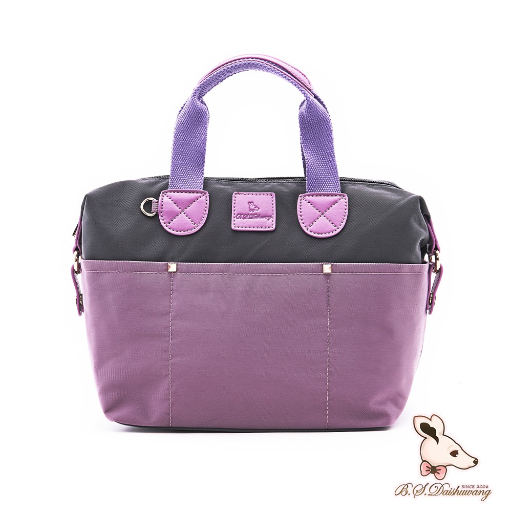 B.S.D.S冰山袋鼠 - 香檳歐蕾 - 純色拼接手提側背包 - 深芋紫【Y4502-U】