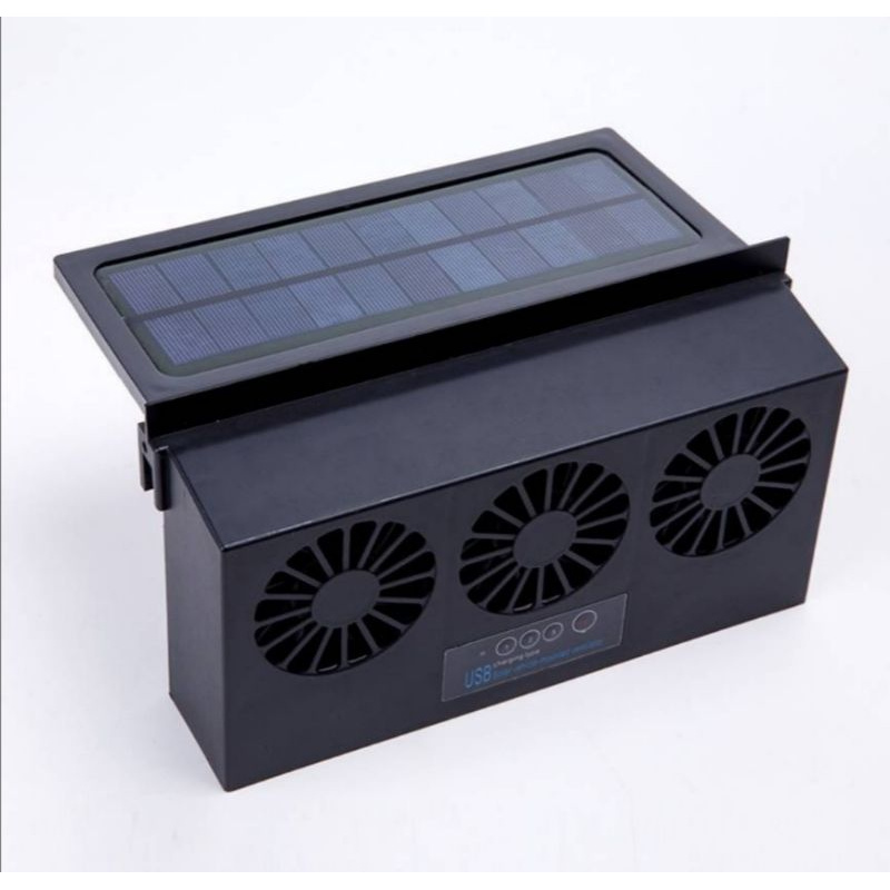 汽車排風扇 USB充電 車載換氣扇 3風扇 汽車太陽能排風扇 降溫扇  5W大功率