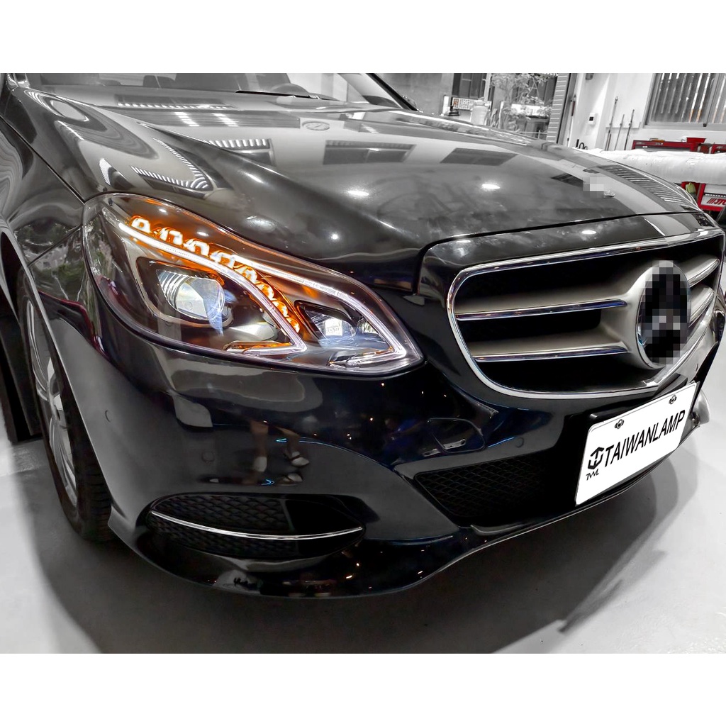 &lt;台灣之光&gt;全新BENZ W212 17 14 15 16 13年後期 升級頂級版 歐規 黑底魚眼投射全LED頭燈大燈組