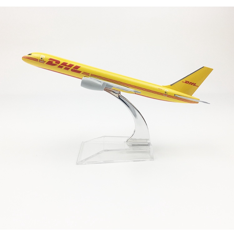 Yalinda DHL 757 飛機模型 16cm 壓鑄金屬飛機玩具模型飛機兒童禮物