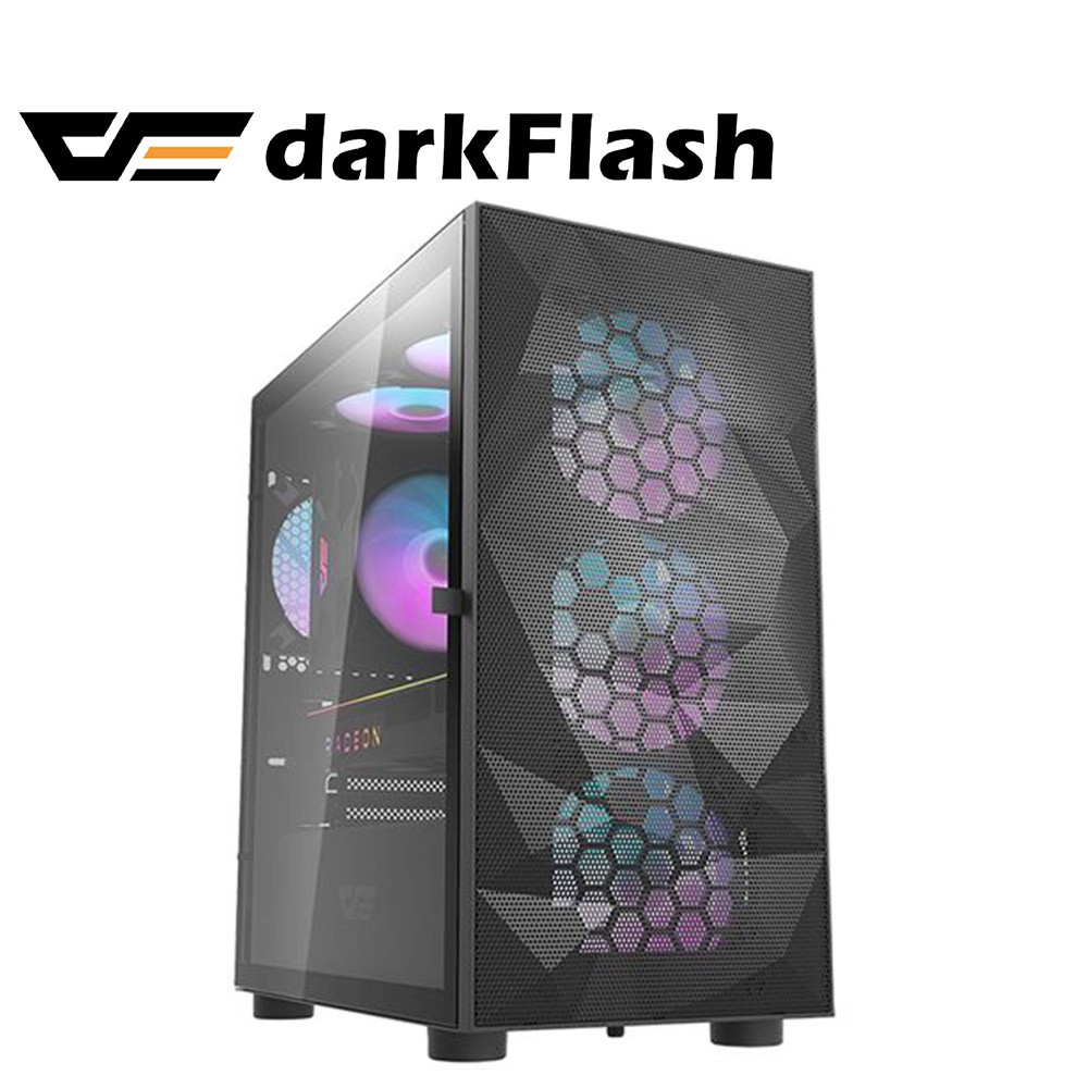 darkFlash DLM21 Mesh M-ATX 電腦機殼／機箱(含A.RGB風扇 *4)-黑 現貨 廠商直送