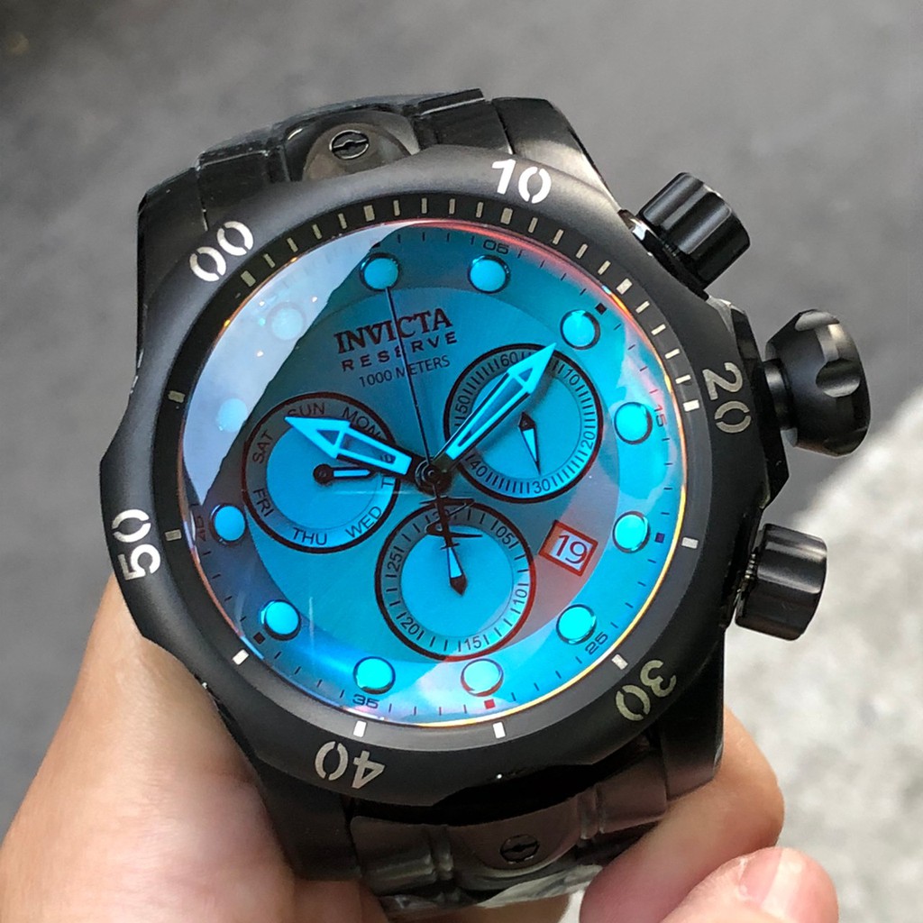 全新現貨出清價INVICTA 25417 手錶54mm 三眼計時千米防水黑面盤黑色鋼錶帶男錶| 蝦皮購物