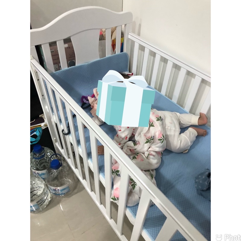 Baby city 嬰兒床+藍色奇哥光觸媒透氣床墊