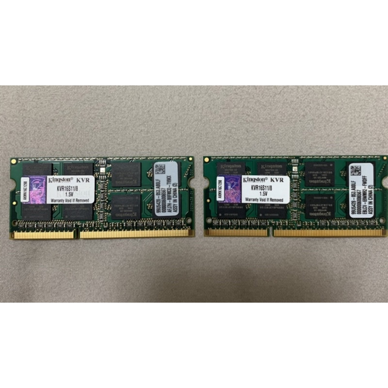 二手良品 金士頓 kingston 筆記型記憶體DDR3 1600 8G NB RAM雙面顆粒