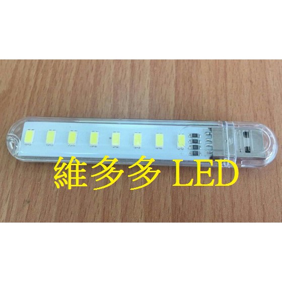 LED隨行燈 USB露營燈 透明殼USB-8燈 隨身燈 小夜燈 超小超薄 超省電