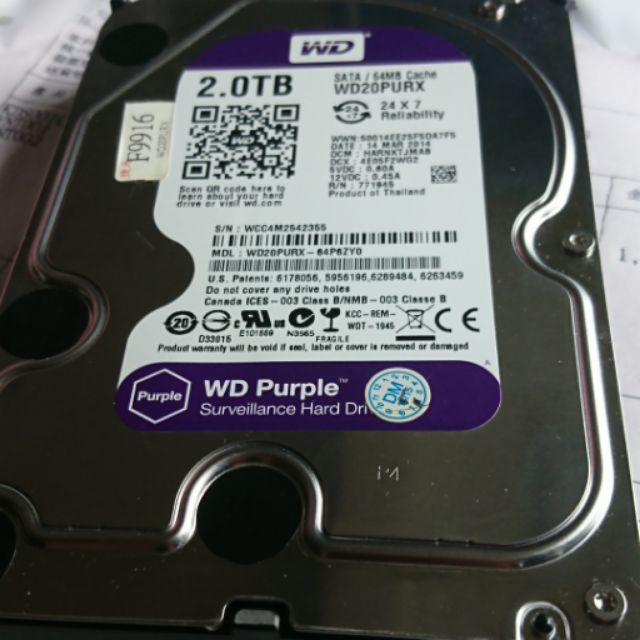 WD 紫標 2T 硬碟