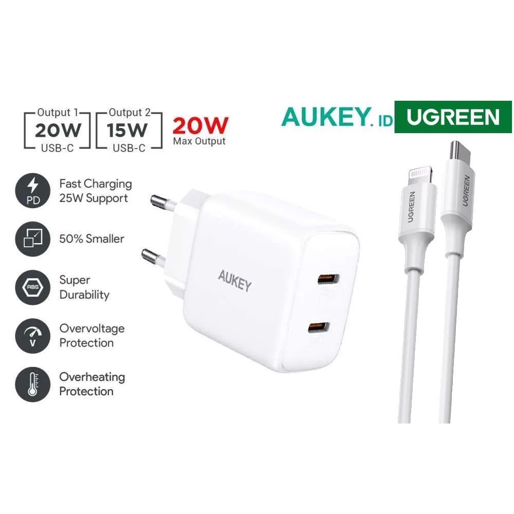Aukey MFi 充電器 PA-R1S 20W Minima USB-C PD iPhone 13 12 SE X X