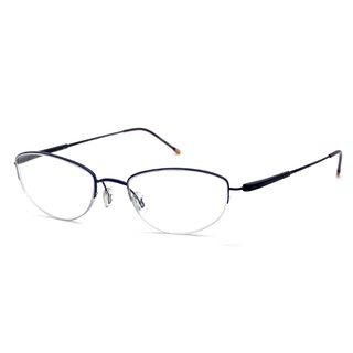 光學眼鏡 知名眼鏡行 (回饋價) -純鈦+記憶金屬鏡腳鏡架 黑色半框光學眼鏡 配近視眼鏡(橢圓框/半框)15241