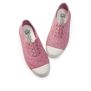 【22.2cm】Natural World 西班牙休閒鞋 碎花4孔綁帶基本款-粉色
