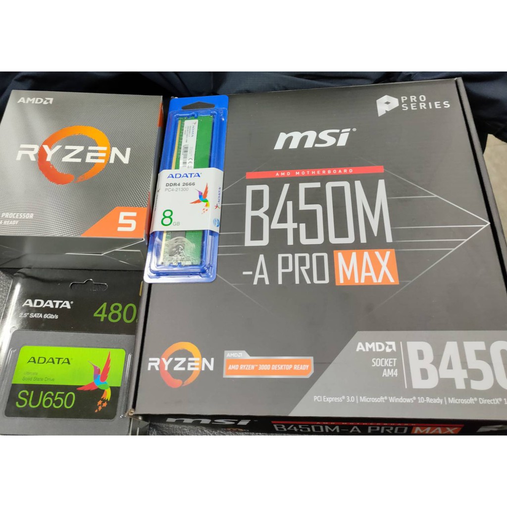 【超值套餐】AMD R5 3600 + MSI B450M-A PRO MAX+威剛 8G 2666+480G SSD