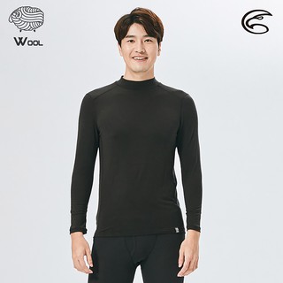 ADISI 男美麗諾混紡羊毛高領彈性保暖衣AU2521002【濃墨黑】(S-2XL) / 抗靜電 抑菌消臭 透氣 發熱衣
