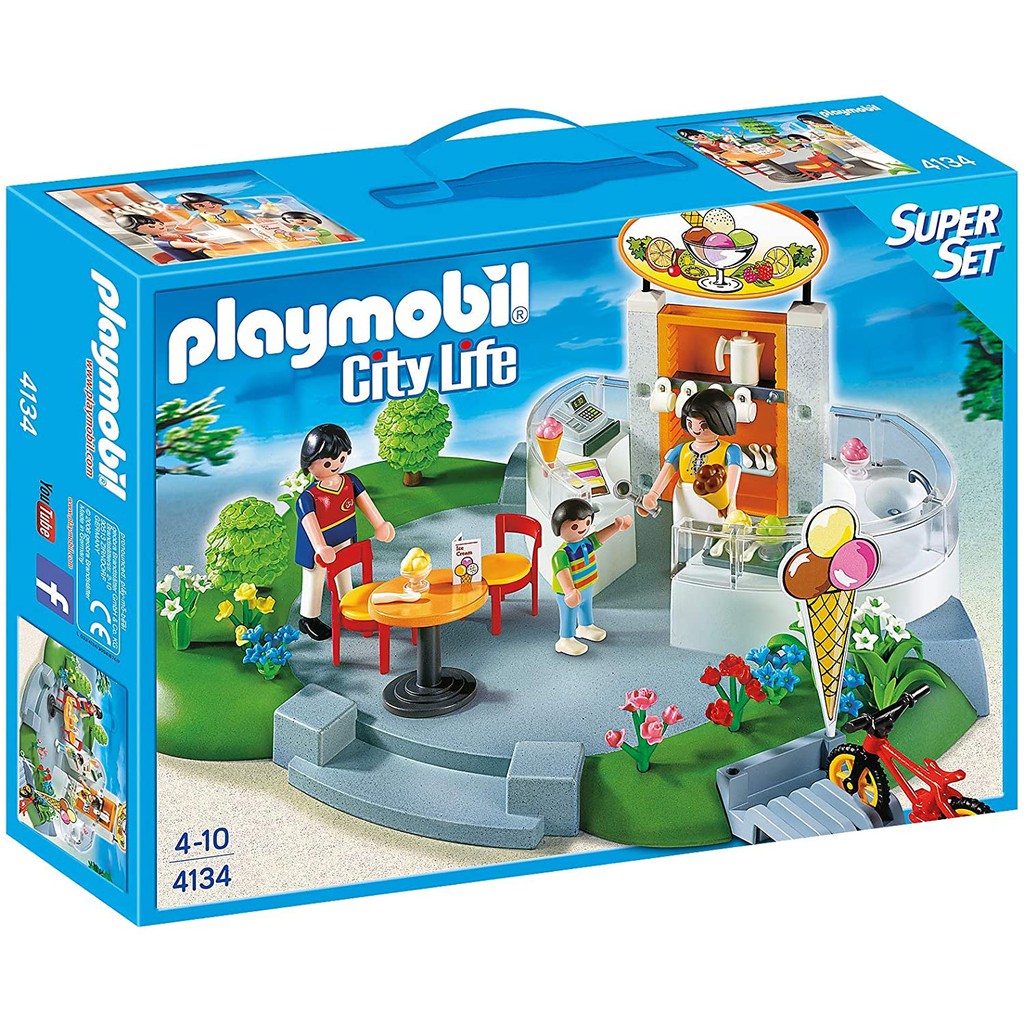 摩比 Playmobil 4134 冰品店 冰淇淋 腳踏車 商店 販售 服務生