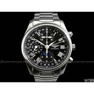 金鐸精品~W789 LONGINES 浪琴 Master名匠系列 全日曆多功能月相 自動上鍊計時男錶