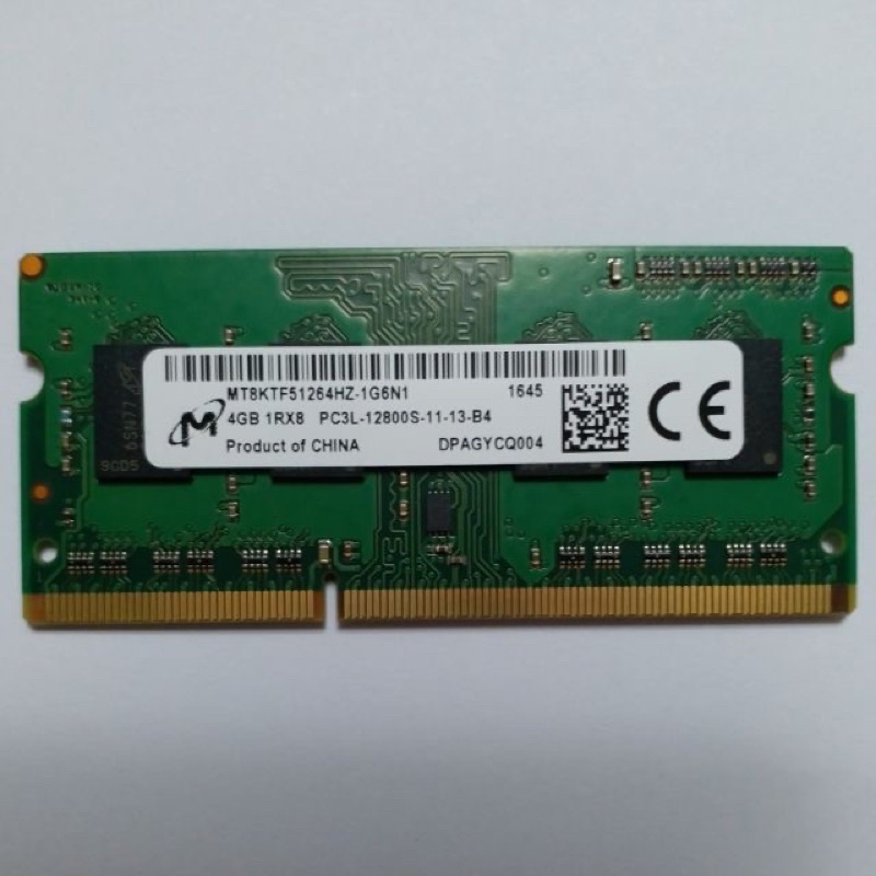 美光 筆電用DDR3L 1600 4GB