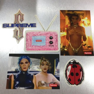 Supreme 貼紙 2018 Sticker Pack TV 裸女 鑽石 瓢蟲 貼紙 一組5張
