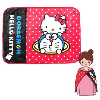 【現貨供應】日本正品 Doraemon哆啦A夢&Hello Kitty凱蒂貓聯名款保暖厚毛毯 懶人毯 日貨 日本代購