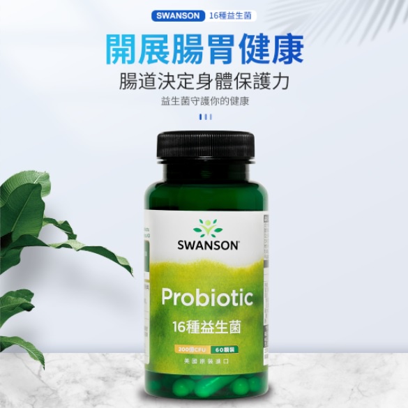 現貨不用等 200億 益生菌 活菌 60顆 Probiotic 膠囊 十六種菌種 順暢 Swanson 比菲德氏菌