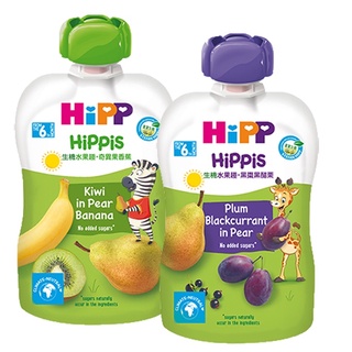 小饅頭**HiPP 喜寶生機水果趣100g(奇異果香蕉AL8527-2-U/黑棗黑醋栗AL8526-2-U)6個月以上