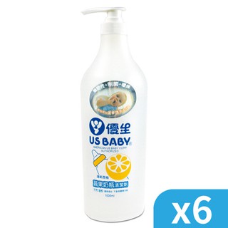 US 優生 - 西柚蔬果奶瓶清潔液 (1000ml)x6瓶 / 乙箱【麗兒采家】