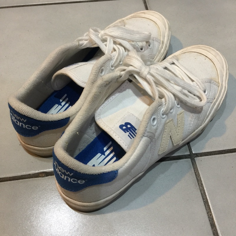（二手）NEW BALANCE 復古 藍白 LOGO帆布鞋 PROCTWT White/Blue 女鞋24號