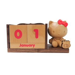 【sanrio三麗鷗】Hello Kitty木製造型萬年曆/行事曆/桌曆/今日最便宜/貨到付款/現貨/禮物
