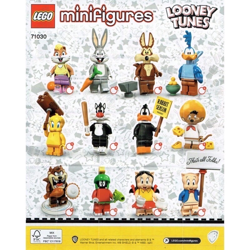 【怪獸玩具】Lego 樂高 71030 minifigures 樂一通 人偶包 華納兄弟 兔寶寶 太菲鴨 崔弟 傻大貓