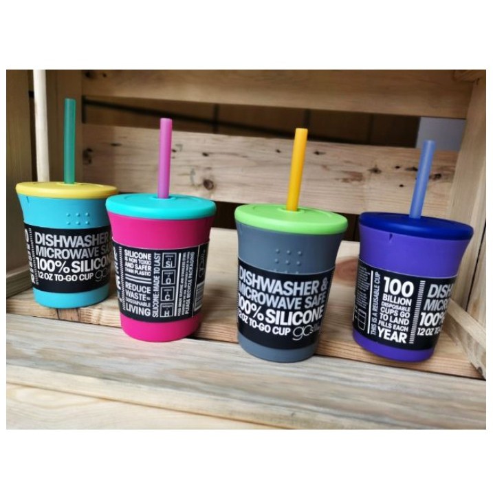 (現貨/公司貨)美國gosili/silikids果凍餐具 【TOGO矽膠吸管杯組12oz】