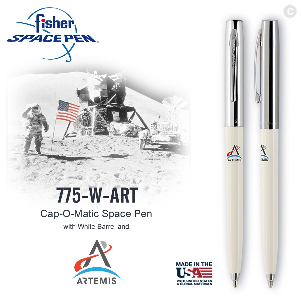 【IUHT】Fisher Space Pen ARTEMIS 徽章系列／按壓式太空筆(#775-W-ART)