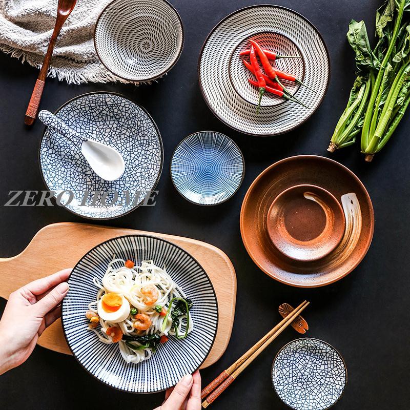 ZERO HOME    日式和風釉下彩陶瓷餐具好看的盤子調味碟子菜盤創意家用圓盤&amp;超取請聊聊我&amp;預購