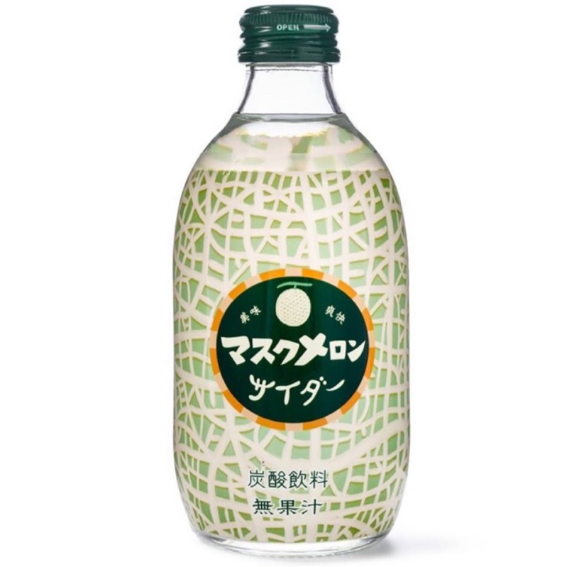 日本 TOMOMASU 碳酸飲料 哈密瓜風味 玻璃罐裝