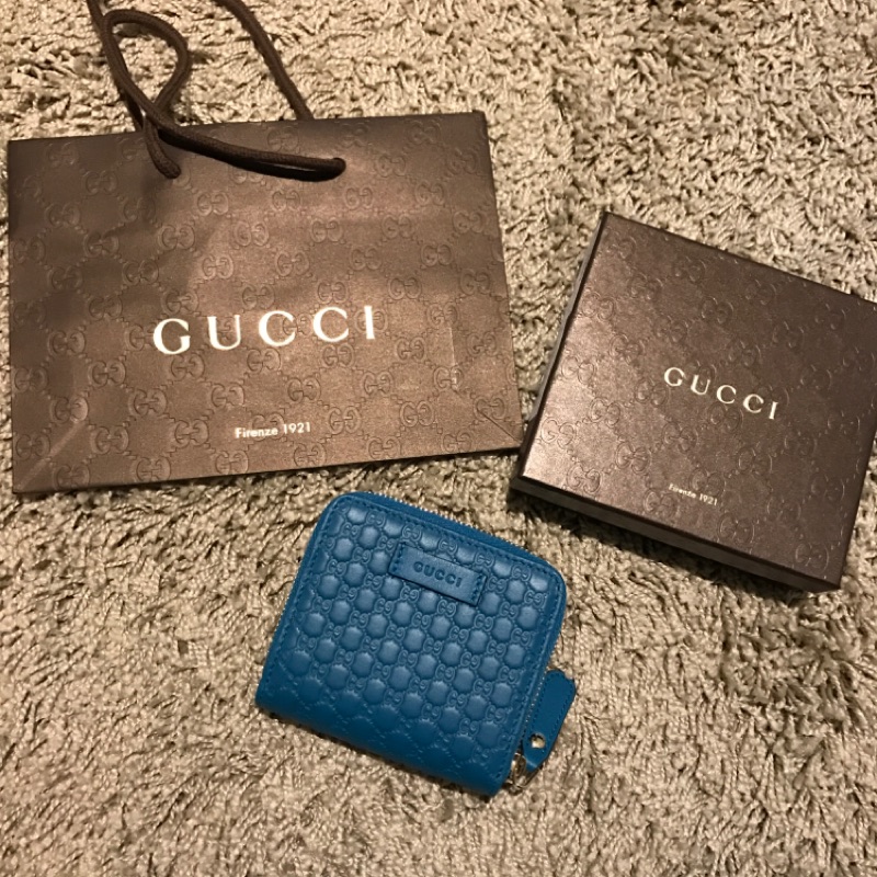 Gucci 女生短夾（土耳其藍）