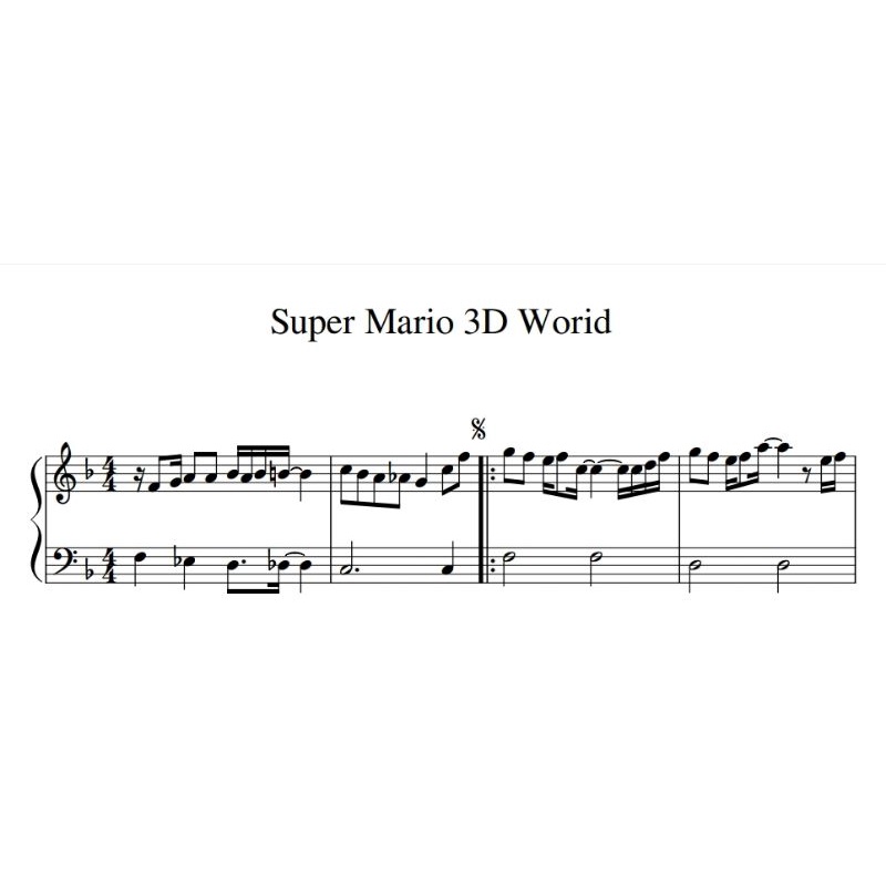 鋼琴譜 簡易版super Mario 3D worid超級瑪莉歐3D世界