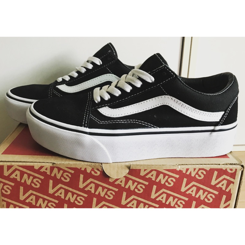 VANS Old Skool Platfor黑白配色 厚底 增高鞋  二手