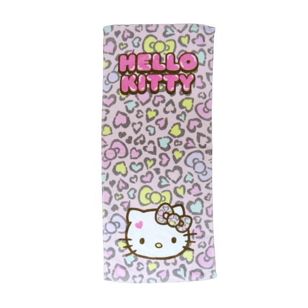 【Sanrio三麗鷗】凱蒂貓豹紋毛巾 100%棉 33x76cm