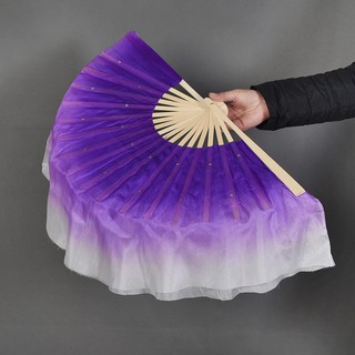 🌹手舞足蹈舞蹈用品🌹紫色倒染真絲短飄扇/秧歌扇/舞蹈扇/每支$180元