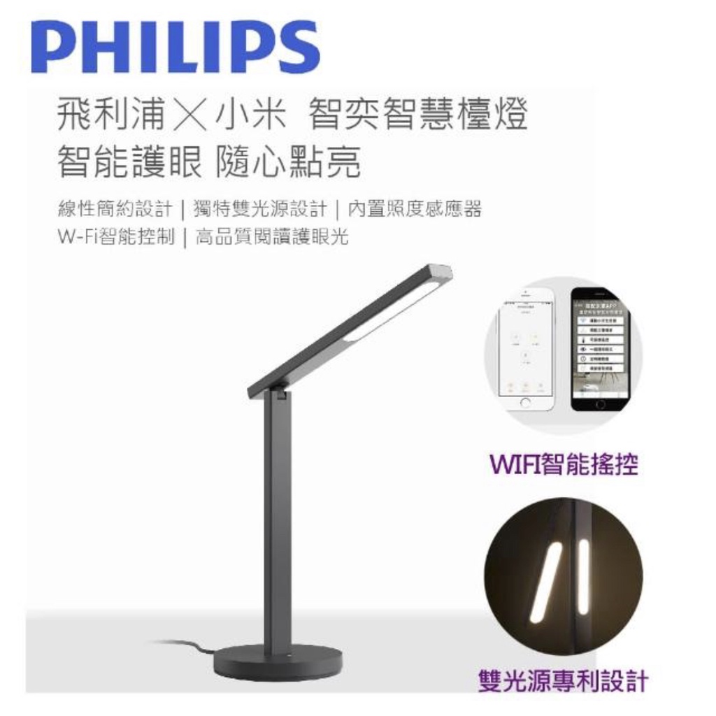 NCC認證 公司貨 檢驗合格 檯燈 飛利浦 米家 Philips APP 智奕 LED護眼檯燈 PZ018 智能檯燈