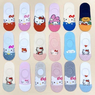 Sanrio 三麗鷗 hello kitty 矽膠防滑隱形襪子 船型襪 韓國襪子 花想容 酷企鵝 大耳狗