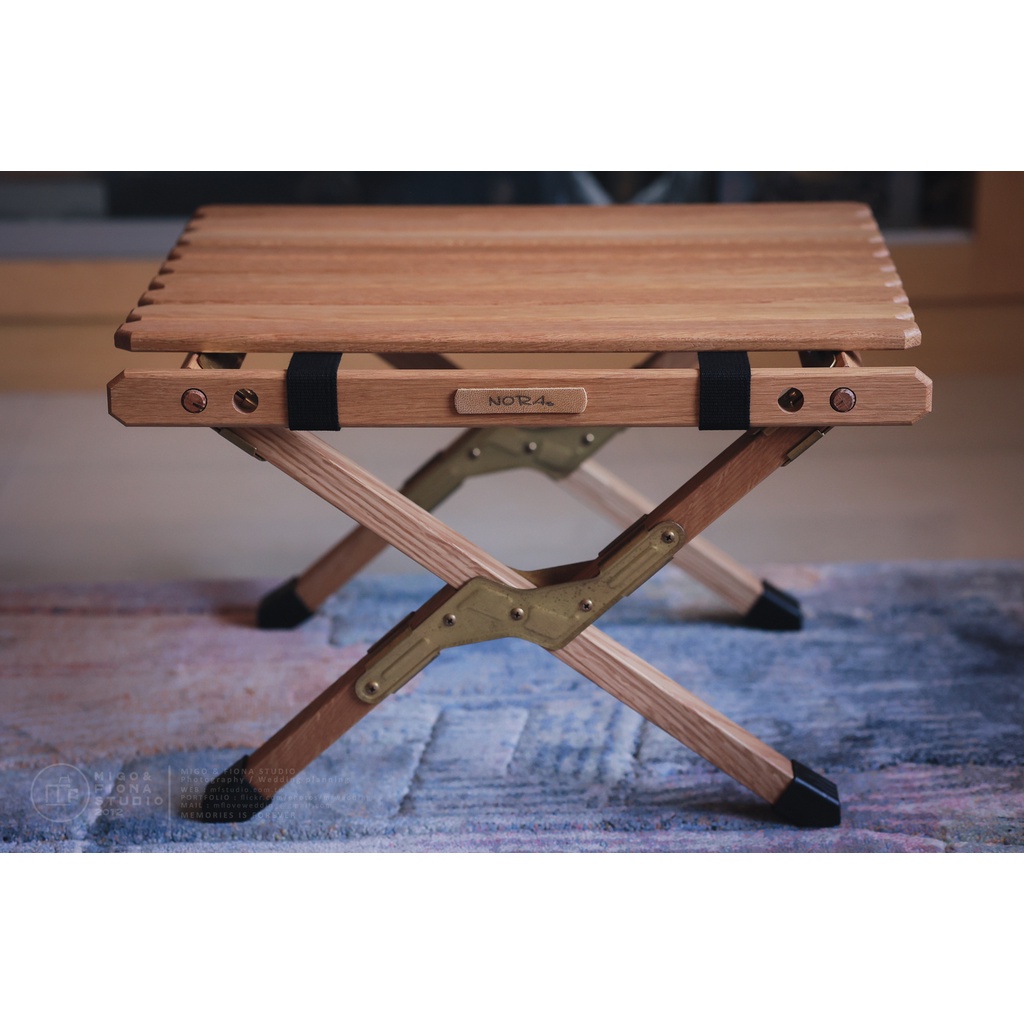 日本原裝 NORAs サイドテーブル 手工木製 蛋捲桌 邊桌