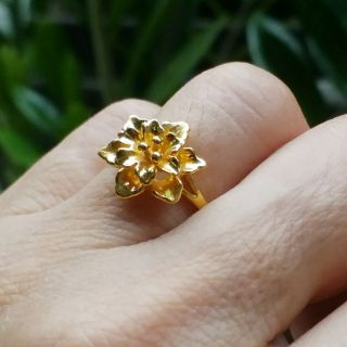 嗨，寶貝銀飾珠寶* 黃金 翡翠飾品☆999足金純黃金 3D硬金 時尚精品 潮流 花卉造形純黃金戒指02