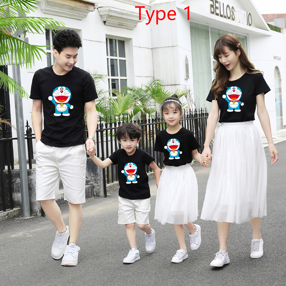 哆啦夢 💖哆啦a夢 2designs 父母和男孩/女孩卡通家庭裝搭配T恤時尚服裝